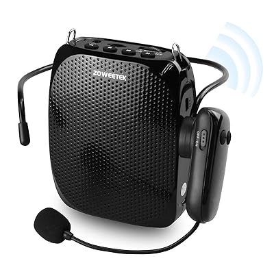 ZOWEETEK 拡声器 ワイヤレス拡声器 無線拡声器 ポータブル拡声器 ハンズフリー 大音量 有線とワイヤレスUHFマイク付き 2人同時使用OK USBメモリーmicroSDカード対応原音再生 広範に教師の教育、イベント、会議、屋外、ヨガ、選挙、販｜Annie Store 7,303円