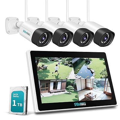 【500万絵素・双方向音吐】 防犯写真機 無線電話Sovmiku 10in超 管する一体型NVR 5MP無線電話写真機4台仕掛ける 10通信路まで増設可 遠さ監督すること 雨合羽カテゴリー化ip66 人工知能学流動物さぐり当てる 屋内/室外 心丈夫さ 防犯写真機 (500
