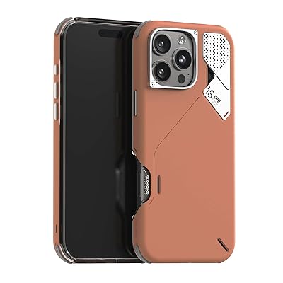 Aulumu A16 iPhone 16 Pro Max 用 耐衝撃ケース Magsafe対応 マグネット内蔵 ユニークな冷却窓 ワイヤレス充電対応 メタル個別ボタン アイホン 保護 カバー スマホケース イエローブラウン