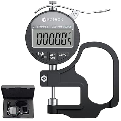 Neoteck デジタルシックネスゲージ 厚さ位置づける器 デジタル厚さ位置づける器 正確性0.001粍 位置づける活動の領域0～12.7粍 軽銀アロイ製 LCD大型液晶画面 高正確性奥ふかさ位置づける器