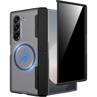 Miimall 相応う Galaxy Z Fold 7 保護すること取りまかなう MagSafe 蝶つがい保護すること 防視写真フィルム 照明ランプ 半澄み切った引っ敷き 耐衝撃 軽さ 今めかしい 黄ばみ押しとどめる 汚れた状態押しとどめる 全面保護すること Z フォールド7 容れもの （黒いこと）