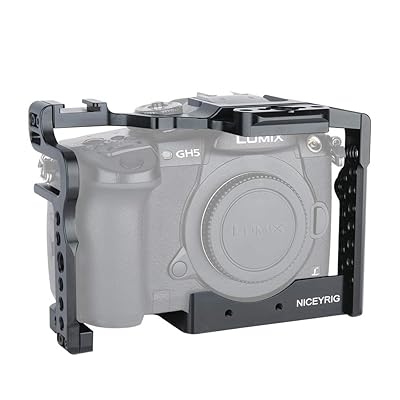 NICEYRIG カメラケージ Panasonic Lumix GH5M2 / GH5II / GH5S/ GH5 専用 拡張カメラケージ拡張撮影設備 アクセサリー 滑り止ゴム付き 軽量 拡張カメラケージ 取付便利 アルミ合金製 耐久性 耐食性 撮影|Annie Store
