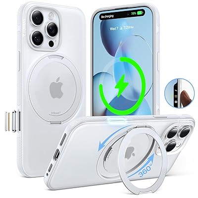 TORRAS iPhone 16 Pro 用 入れもの【カチカチ・多役立つこと360度回転させる照明ランプ】カメラコントロールボタン付き添い人 縦横両相応う 磁石積み上げる MagSafe相応う 米軍MIL標準尺度耐衝撃 輪っか 指紋押しとどめる 黄変押しとどめる マグセーフ相応う 水晶体保護すること 滑