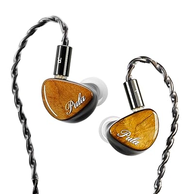 HiFiGo 有線 イヤホン モニターイヤホン イヤモニ 1DD Pula Audio Unicrom 杢 iem 安定化木材パネル ベリリウムメッキ振動板ダイナミックユニット 耳掛け HIFI音質 遮音 3.5/4.4交換可能なプラグ (イエロー)