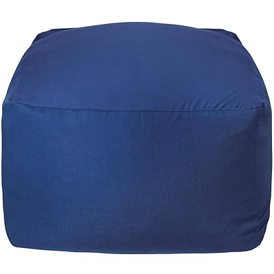 Homwarm ビーズクッション 怠惰なソファ 特大(60×60×35cm) 疲労解消 健康 安全 無味 カバー取り外し 洗濯可能 座り オールシーズン適用 0.3mm-0.5mm極小ビーズ 豆袋座布団 (ブルー, M)|Annie Store