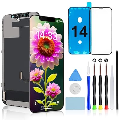 Brinonac 液晶ダイアログボックス iPhone 14 の取り替えっこ性 画面取り替えっこ 一揃いの道具 - 6.1in 取りつくろう一揃いの道具 向こう正面瑠璃 手道具属する