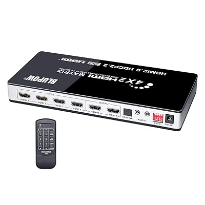 BLUPOW HDMI行列 セレクター 4インプット2最終生産物 + 音吐引きはなす(光デジタル・3.5粍ステレオ音吐最終生産物) 異なる解像力最終生産物能力のある・落ち込む規模役立つこと積み上げる HDMIうつり変わり分かち合う器 スプリッター 1080P120サイクル・4K60サイクル・hdmi2.0・