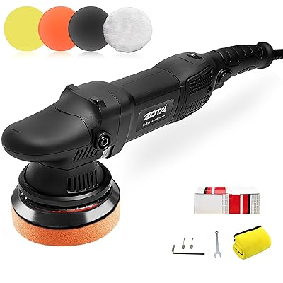 ZOTA ポリッシャー125mm, ダブルアクション 15mm ランダムオービタル 6段変速 2000-5200rpm 720W 車 ポリッシャー バイク用 金属製品の艶出し 傷消し 日本語説明書付き 電動ポリッシャ- カーポリッシャ-|Annie Store