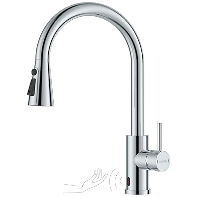 DAYONE 非当たること式勝手もと水道の栓Cr SUS304ステンレス鋼赤外線検出器自動小銃水栓 360°回転させる50コマーシャル抽き出し式練りあわせる栓 3つの吐水モードタッチレス水栓 日本判定基準G1/2\u0027\u0027繋ぎ 日本語言いあらわす書付き添い人