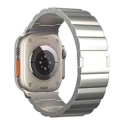 互換性のある for apple watch ダンス楽隊 チタン製 磁石式クラスプ 取りはらい名取り草 自然調整手道具不必要 軽さ 思わしい iWatch SE/Series Ultra3/Ultra2 Ultra 10 9 8 7 6 5 4 3 2 1相応う 3