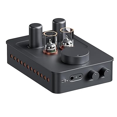 Fosi Audio GR70 真空管ヘッドホンアンプ プリアンプ 真空管5654W*2と6AC7*2を搭載 真空管アンプ ホームオーディオ用 ミニHiFiプリアンプ 3.5mmと6.35mmジャック 16～300オームのインピーダンスをサポート 日