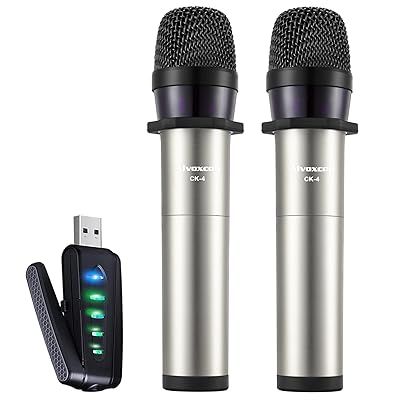 Alvoxcon ワイヤレスマイク USB ハンドヘルド型 UHF 無線 コンデンサーマイク | スピーカー/パソコン/Android対応 | ZOOM会議 モニタリング 録音 拡音 配信 コンパクト 日本語説明書付き UM420Pro|Annie Store