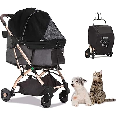 Totoro ball 愛玩動物手押し車 犬 うば車 4輪 犬用かーと 小型犬 中型犬 猫 多頭 ペットキャリーカート ワンタッチ折り畳み パウダーコンパクト收? 独立独歩式 ペットバギー犬介護用かーと軽さ前輪360°回転させる 後輪うち切り付 飛び出し押しとどめる 精神的な統合飾り気の無い