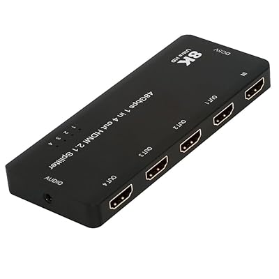 Cablecc 4界面 8K@60サイクル 4K@120サイクル HDMI 2.1 スプリッター 1インプット交通信号を4最終生産物画面に分かち合う、3.5粍オーディオ相応う HDCPスタック繋ぎ合わせる相応う なおなお書き5相応う