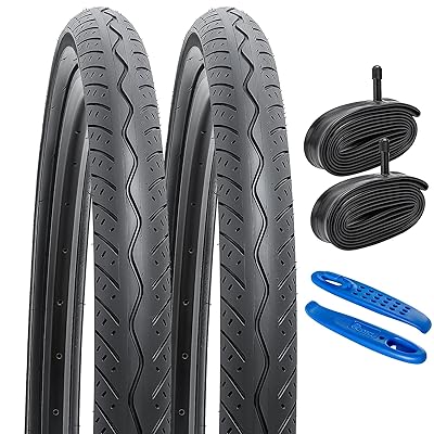 YunSCM 2本セット,24 2.0 タイヤ,24x2.0 54-507 自転車 タイヤ + 24x1.75/2.25 チューブ 肉厚 米式バルブ32mm + タイヤレバー,適用 24インチ 2.0 マウンテンバイク,Y-158