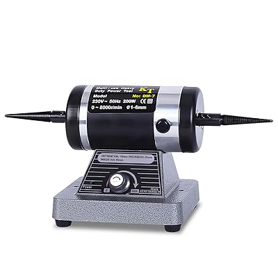 ZruiXuan グラインダー 卓上グラインダ 両頭グラインダー DIY 軽便グラインダー ポリッシャー ジュエリーバフ研磨機 金属 宝石 彫刻 研削 研磨 バリ取り 110V 低騒音 0～8000RPM 研磨彫刻ツール｜Annie Store
