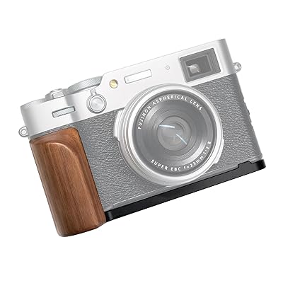SIUTATDSH カメラグリップ 対応 Fujifilm Fuji 富士 X100VI カメラ専用 L型クイックリリースプレート、実木製ハンドル、三脚設置でき (クルミ木黒板)｜Annie Store
