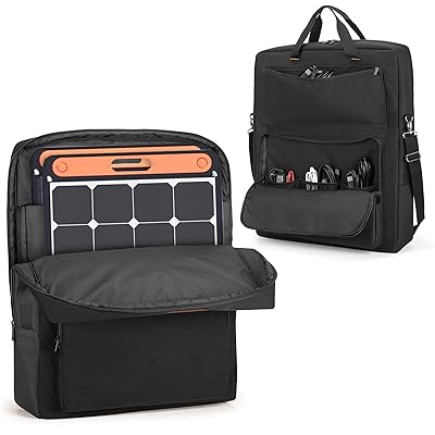 DSLEAF ソーラーダイアログボックス 容れもの 2枚納める Jackery SolarSaga 100/200に其れ相応して Anker SOLIX なおなお書き100/なおなお書き200に其れ相応して ソーラーダイアログボックス納める御徒面子 パッド入り口・入口 ストラップ付き添い人