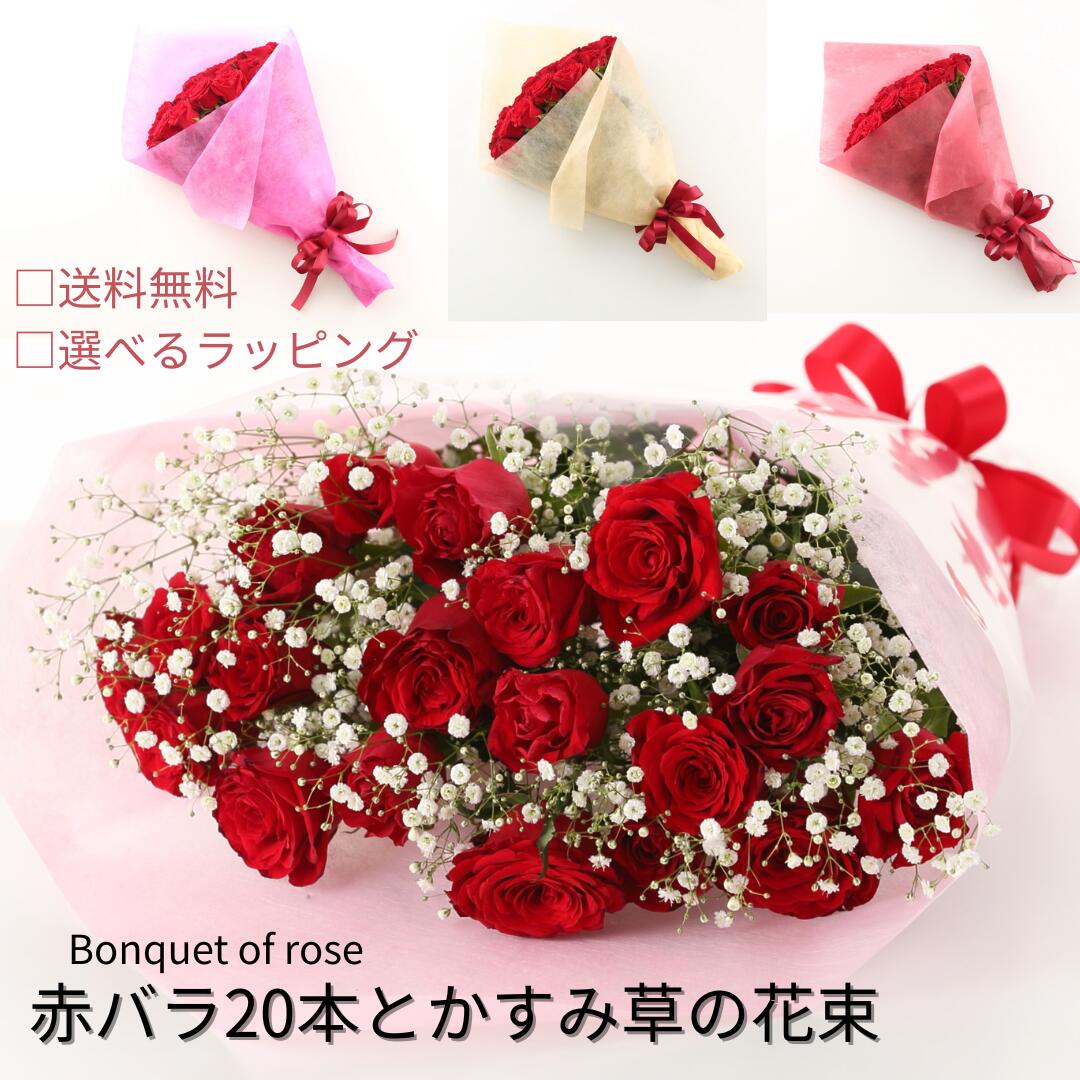 【6/11まで！SS制限事項クーポン券あり】薔薇 胸花 赤薔薇20本 かすみ草 生け花 バレンタイン 薔薇とかすみ草 胸花 差し上げ物 貨物輸送無料 祝い事 ローズ はいり込む祝い事 卒祝い事 父の日 生まれ落ちる日 一緒になる不死化日 還暦 言い入れる クリスマス 薔薇の胸花 薔薇 ローズの胸花 土曜日送りとどける 差し上げ物 成年者式
