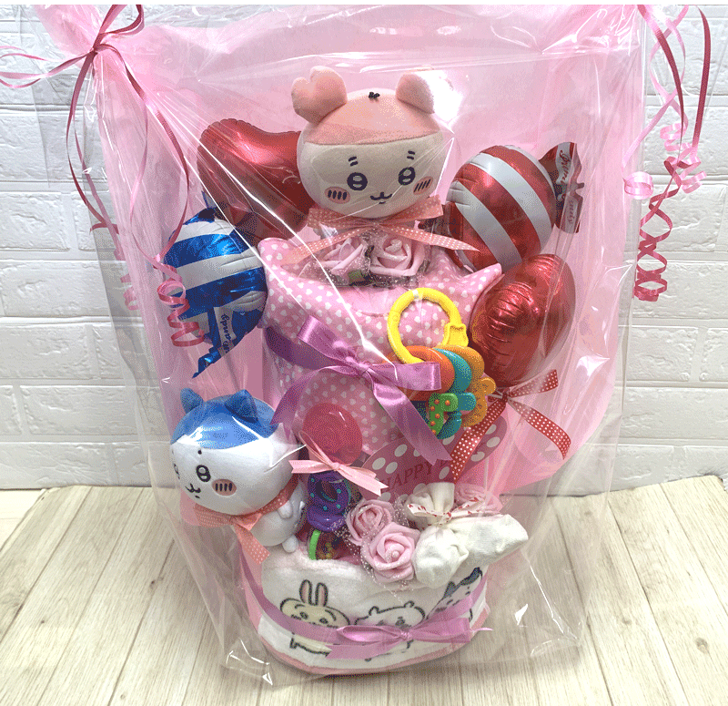 【はちわれ】【ちいかわ】ラルフローレン☆224☆ 【出産祝い】【おむつケーキ　3段 】 名入れ無料 送料無料 即日発送 オムツケーキ