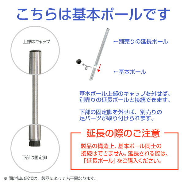 楽天市場 延長ポールではありません ポール径25mm 基本ポール 長