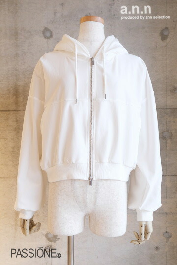 【40％OFF SALE】 パシオーネ(PASSIONE) ジップアップパーカー（ホワイト） 【2025 SPRING SUMMER COLLECTION】 送料無料