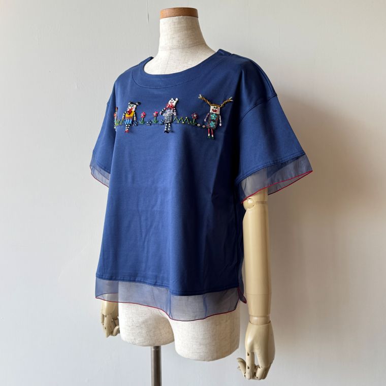 6/10まで! Alberobelloアルベロベロ ぶたさん刺繍入りチュニック ALBEROBELLO アルベロベロ(Alberobello)オレボレブラぶたさん