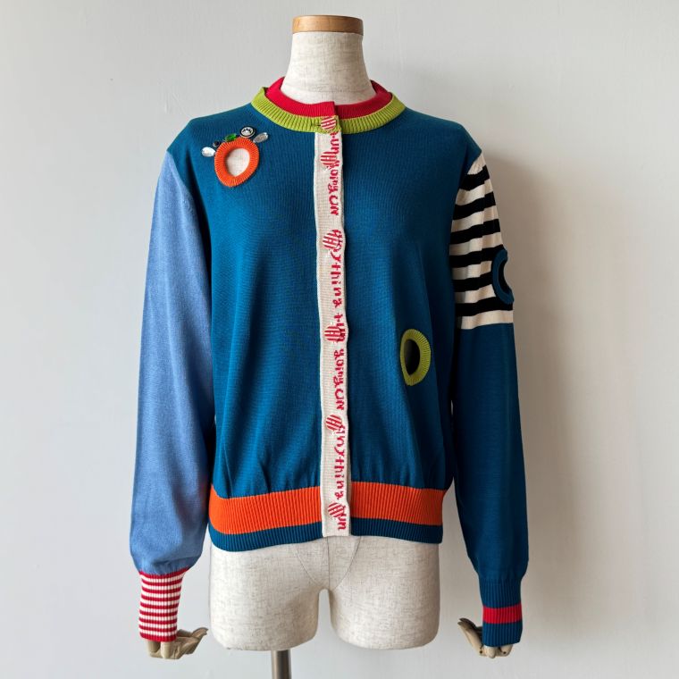 【美品】アルベロベロ　ニット　カーディガン　チャーム　ブタさん　ウール ALBEROBELLO 【40％OFF SALE】アルベロベロ(Alberobello