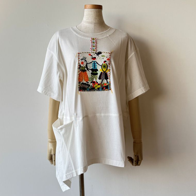 【40％OFF SALE】 アルベロベロ(Alberobello)オレボレブラ ぶたさんプリント地付き カットソー（オフホワイト） 【2025 SUMMER COLLECTION】 送料無料