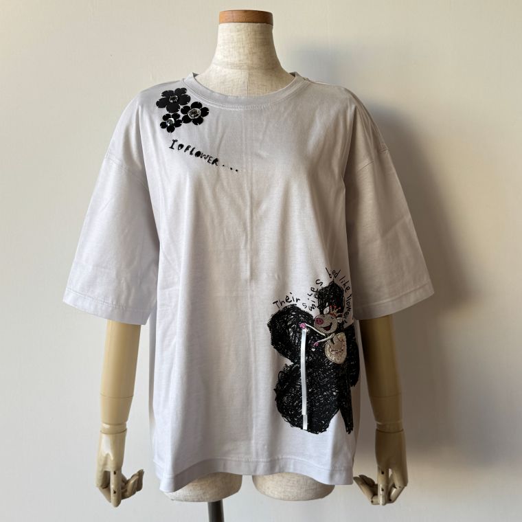 【30%OFF SALE】アルベロベロ(Alberobello)オレボレブラぶたさん刺繍入り カットソー(オイスター)【2026 SPRING COLLECTION】送料無料|Ann selection
