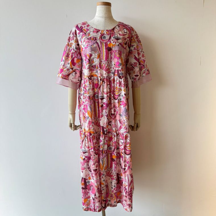 【30%OFF SALE】アルベロベロ(Alberobello)オレボレブラぶたさん&フラワーキャラクタープリント ワンピース(ピンク)【2026 SPRING COLLECTION】送料無料|Ann selection