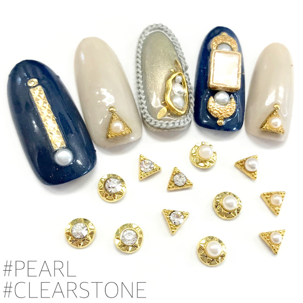 楽天市場】[クロスストーン(ゴールドフレーム) 5個入り $q1] ネイル