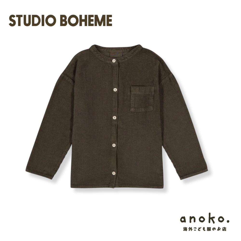 【STUDIO BOH\u0026Egrave;ME】JIM SHIRT - DARK TAUPE（スタジオボエム）
