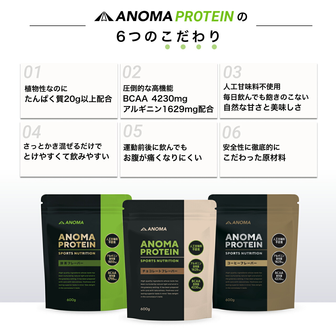 植物性プロテイン Anoma アノマ プロテイン 抹茶風味600g 人工甘味料不使用 ピープロテイン えんどう豆プロテイン ライスプロテイン 玄米 プロテイン の 植物性プロテイン ヴィーガン 対応 Butlerchimneys Com