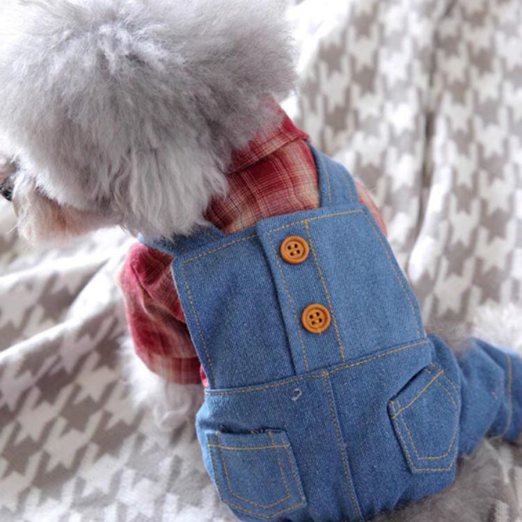 ドッグウエア チェック柄 小型犬 夏 猫服 中型犬 シャツ 女の子 春 デニム 犬服 重ね着風 ペット服 サロペット