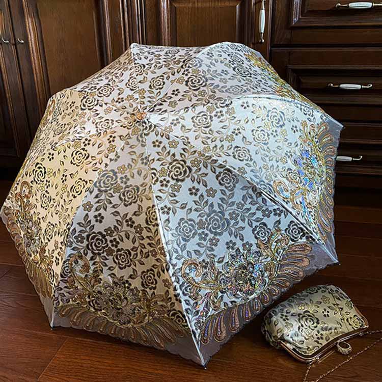くらしを楽しむアイテム 日傘 レース 刺繡 レディース 折りたたみ 傘 花柄 総柄 遮光率100 遮熱 8本骨 エレガント 完全遮光 100 Uvカット コンパクト 軽量 母の日 妻 女性 実用的 誕生日 ギフト プレゼント 華やか 美しい Whitesforracialequity Org