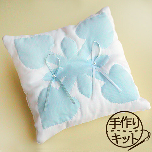 楽天市場 リングピロー 手作りキット ハワイアンキルトのリングピロー アンスリウム ブルー アナザークルーウェディング