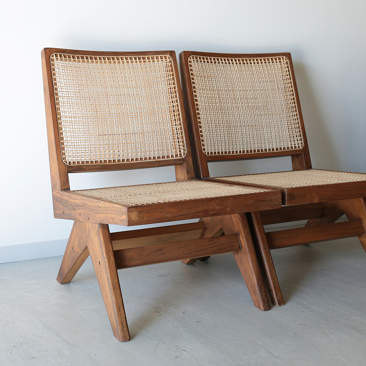 ピエール・ジャンヌレ アームレス イージーチェア 1人 チーク 古材 木製 Pierre Jeanneret Armless Easy Chair リプロダクト ピエールジャンヌレ ル・コルビュジエ デザイナーズ家具 インド