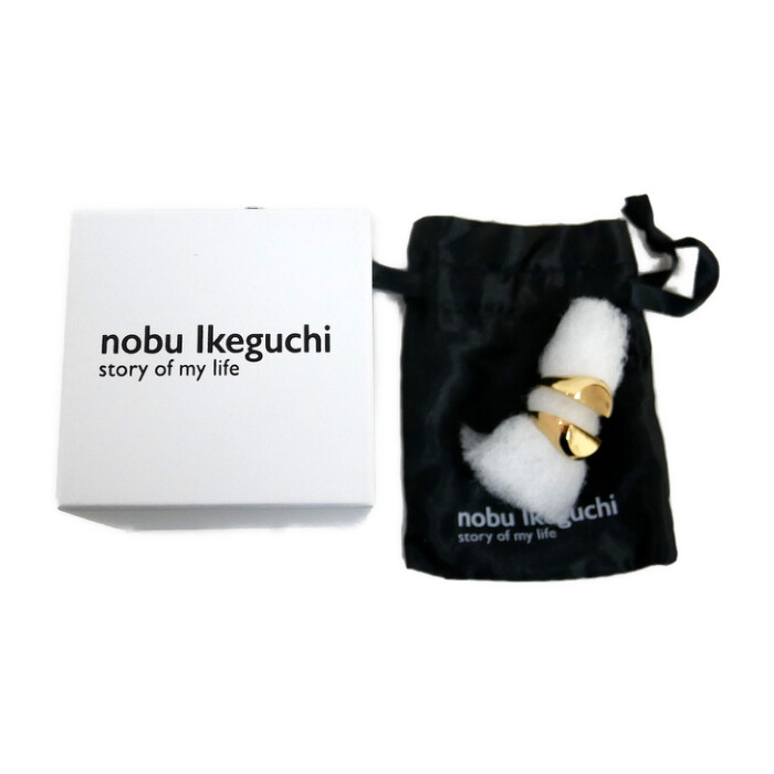nobu Ikeguchi ノブイケグチ 国内正規 RING セパレートリング シグネットリング ペアリング シルバーアクセサリー SILVER925 GOLD ゴールド 8号【中古】|Another Value店