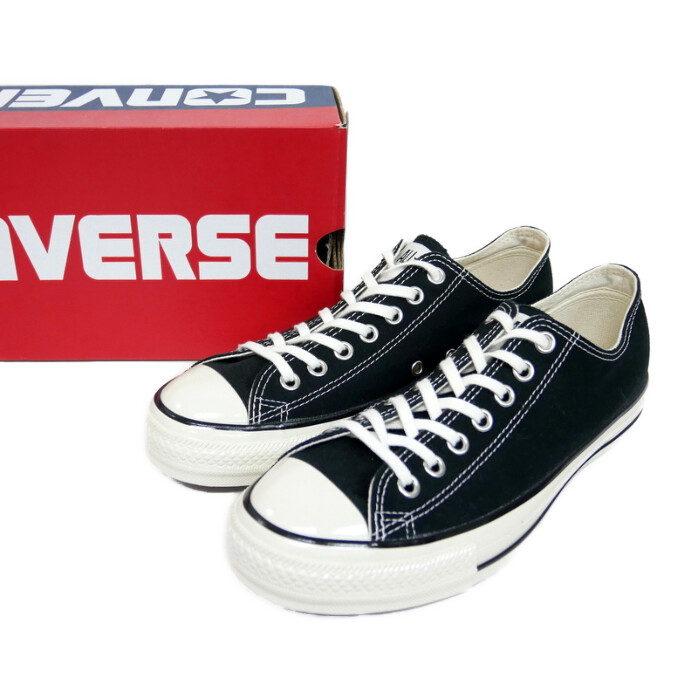 CONVERSE コンバース 国内置き目 ALL STAR US OX U.S. ORIGINATOR オールスター オックスフォード 帆布 1SD286 BLACK 黒いこと 黒 US8.5 27【中古】