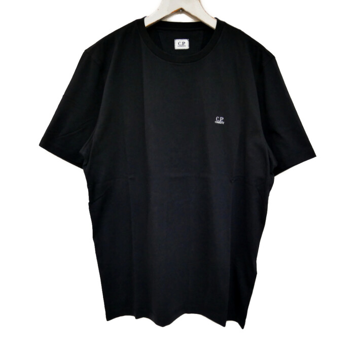 C.P. COMPANY CPカンパニー 国内正規 30/1 JERSEY T-SHIRT SHORT SLEEVE TEE Tシャツ ロゴプリントTシャツ 14CMTS046A BLACK ブラック 黒 L【中古】