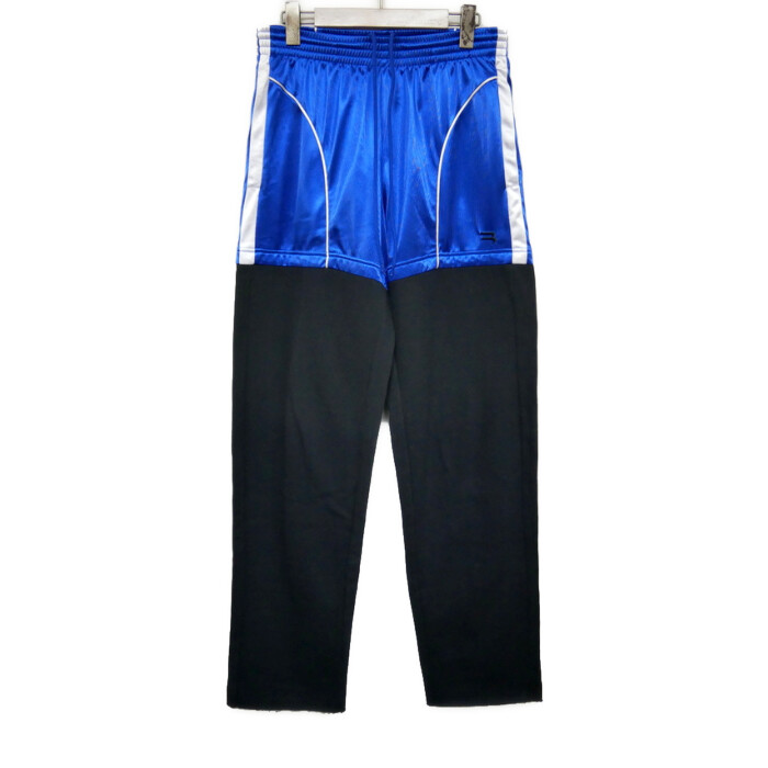 BALENCIAGA バレンシアガ by デムナヴァザリア 国内正規 20AW HYBRID TRACK SWEATPANTS ドッキングパンツ トラックパンツ 切り替え 641596 TJV20 BLUE BLACK ブルー ブラック S【中古】