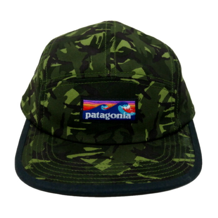 patagonia パタゴニア 国内正規 2017 BOARD SHORT LABEL TRADESMITH CAP ボードショーツラベル トレードスミスキャップ 38192 BGCF BIG CAMO FATIGUE GREE カモフラ 迷彩 グリーン FREE 【中古】