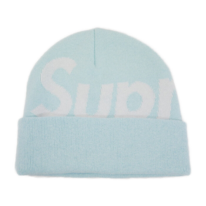 Supreme 国内正規 25AW 25FW Big Logo Beanie ビッグロゴビーニー ニットキャップ カシミヤ混 Light Blue ライトブルー 水色 Free【中古】
