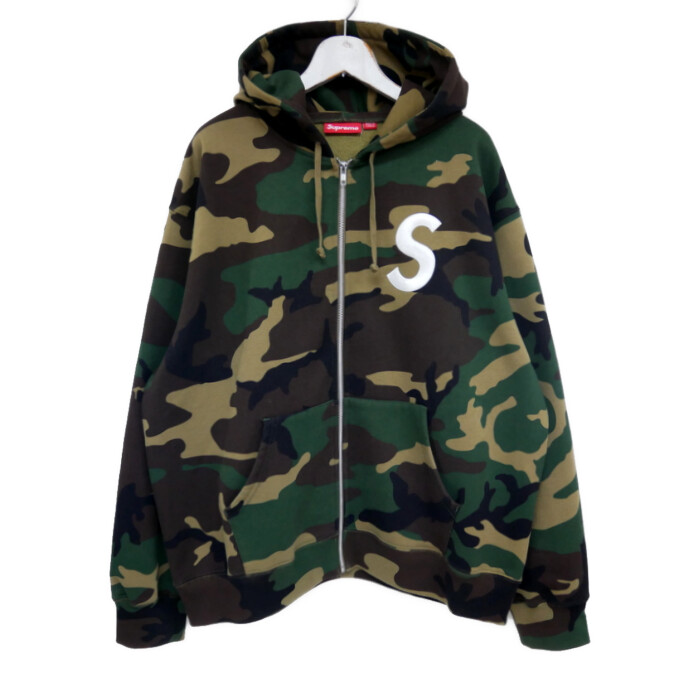 Supreme 国内正規 25AW 25FW S Logo Zip Up Hooded Sweatshirt Sロゴ ジップアップフーデッドスウェットシャツ ジップパーカー Woodland Camo ウッドランドカモ カモフラ 迷彩 XL【中古】