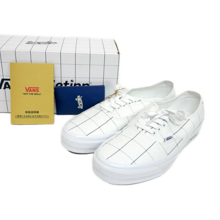 VANS×Setinn バンズ 仕掛けるはたご屋 国内置き目 2025 Capsule Collection Lx Authentic 44 オーセンティック 帆布スニーカー VN000D5KYY2 White Navy 白いこと 白 US10 28【中古】