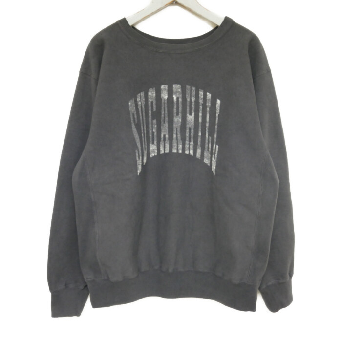 SUGARHILL 精製糖吸血鬼 国内置き目 23AW COLLEGE PRINT SWEAT SHIRT 分科大学刷り上げる トレーナー ビンテージ産業 23AWCS02 AGED BLACK エイジドブラック 黒 2【中古】