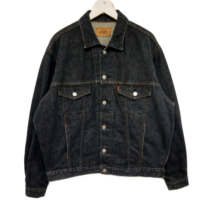 LEVI\u0027S リーヴァイズジーンズ ビンテージ 80s 80年月日 88年製 日本製 70649-0206 ジーンズ上衣 Gジャン スモールe オレンジ色溜め桶 黒いこと インディゴ L【中古】