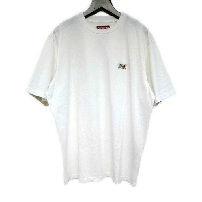 Supreme 国内正規 25SS Warm Up Washed S/S Top Tee ウォームアップロゴ刺繍 ウォッシュド 半袖Tシャツ White ホワイト 白 L【中古】