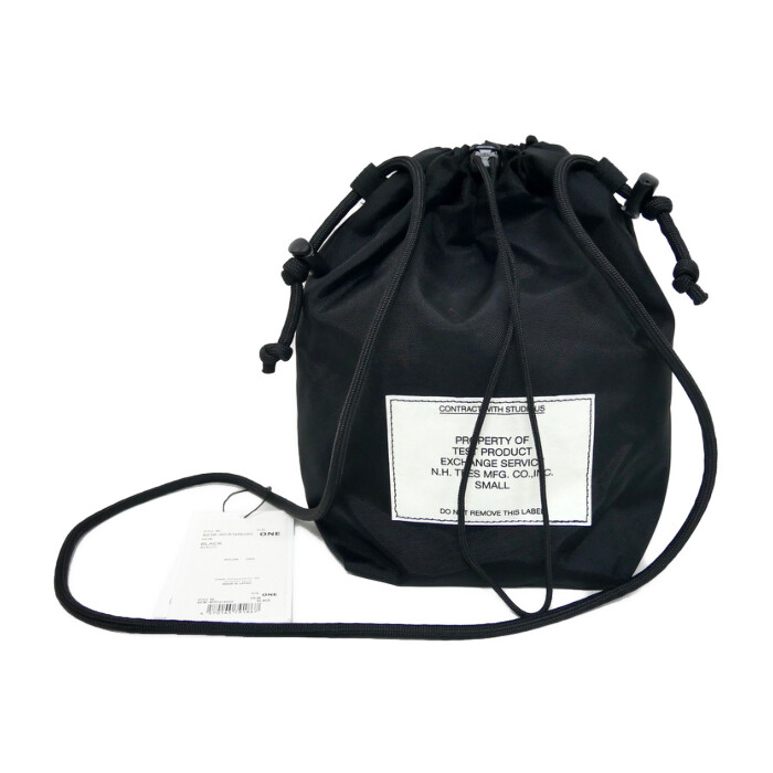 N.HOOLYWOOD TEST PRODUCT EXCHANGE SERVICE 国内正規 STUDIOUS EX DRAWSTRING BAG ドローストリングバッグ 巾着バッグ ナイロンポーチ 9236-AC01 BLACK ブラック 黒 ONE FREE【中古】